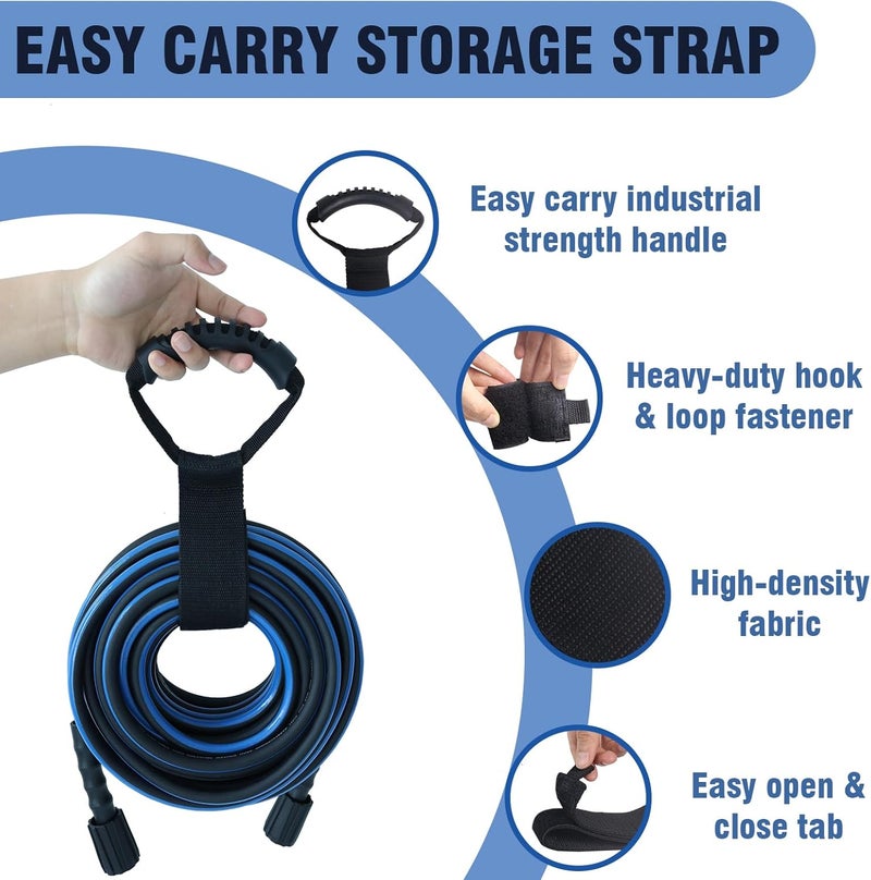 Zebra Clean Kink Resistant 1/4" Pressure Washer Hose 100FT, 3600 PSI Power Washer Hose Replacement with M22 Brass Thread Fitting, M22-14mm x 3/8" Quick Connect Couplers For Gas & Electric - Image 4
